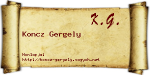 Koncz Gergely névjegykártya
